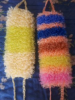 Мочалки ручного вязания