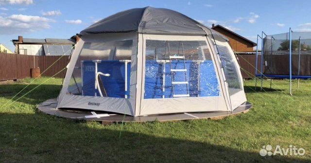 Круглый купол для бассейна BestWay 600x600x295