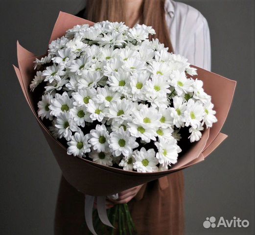 Букет из 15 хризантем белых №415