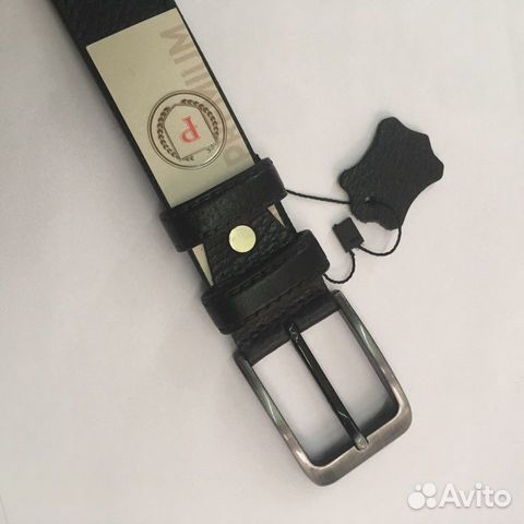 Ремень мужской кожаный черный