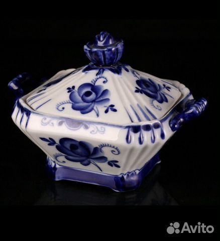 Посуда Гжель СССР 70-80года. Сахаринца, конфетница