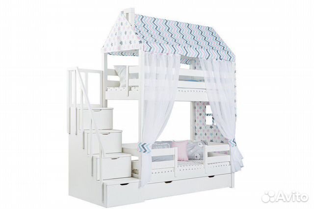 Балдахин на двухъярусную кровать домик