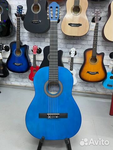 Классическая гитара Fabio (матовая) синий цвет