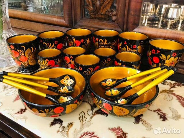 Набор посуды хохлома
