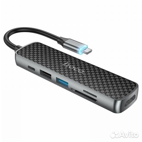 Хаб Hoco HB24 Type-C на hdmi + USB3.0 + SD TF PD