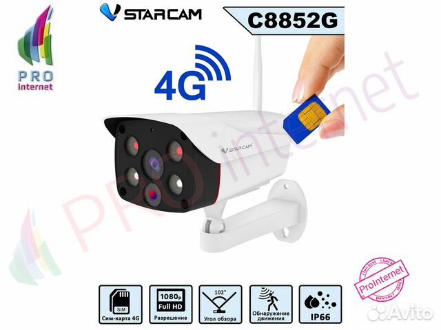 Камера Видеонаблюдения 2mp с SIM картой