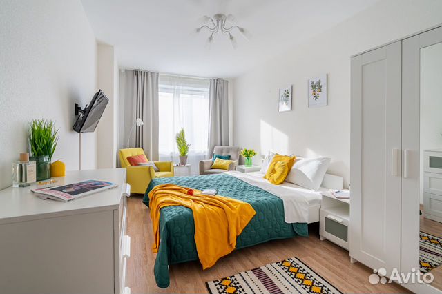 

1-к. квартира, 42 м², 2 кровати
