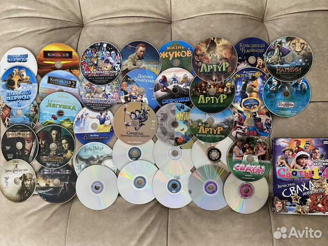 Dvd диски с мультфильмами и фильмами, аудио книга