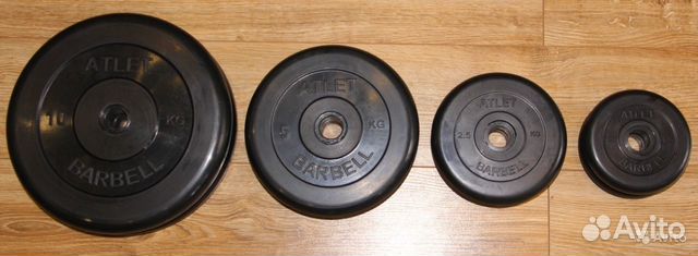 Диски-блины обрезиненные для штанги 1.25 кг -20 кг