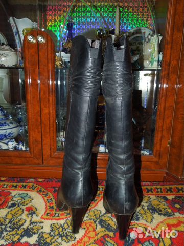 Сапоги зимние черные, натуральная кожа / мех Сапоги зимние черные, натуральная кожа / мех