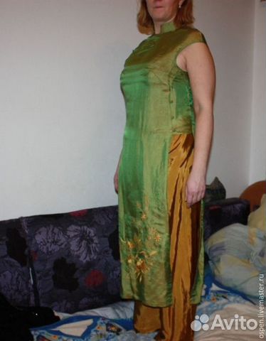 Туника с брюками в китайском стиле шелк Туника с брюками в китайском стиле шелк