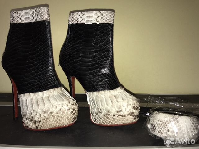 Ботильоны из натуральной кожи питона (новые)