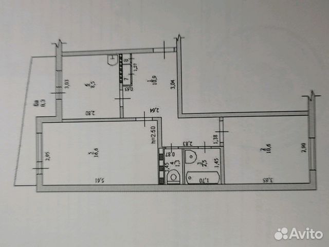 2-к квартира, 51 м², 2/5 эт.