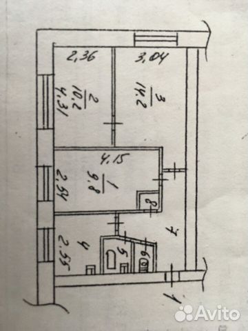 3-к квартира, 50.3 м², 1/5 эт.