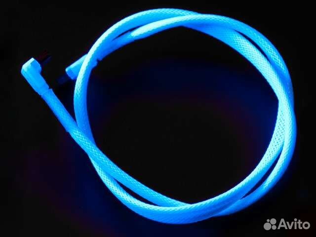 SATA кабель Vizo светящийся в UV, новый