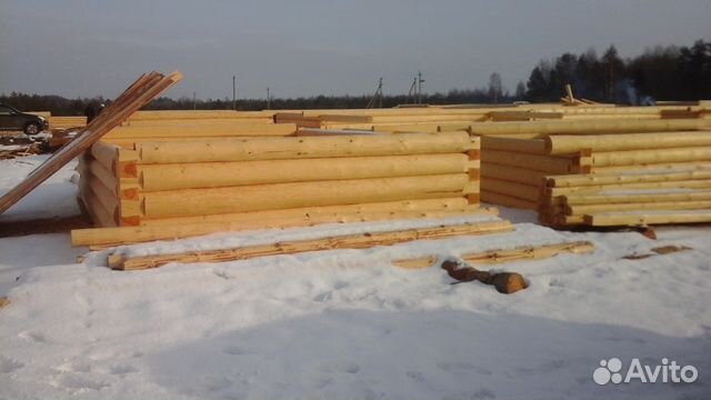 Сруб дома 6х8+3 с рубленной террасой в чашу Сруб дома 6х8+3 с рубленной террасой в чашу