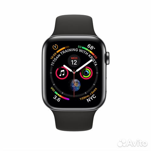 Apple Watch S4 Steel 40mm Black Силикон