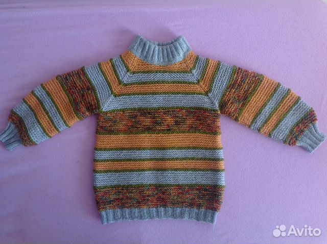 Свитер шерстяной в радостную полоску) 4-6 лет Свитер шерстяной в радостную полоску) 4-6 лет