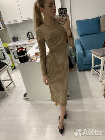 Платье вечернее золотое со стразами Платье вечернее золотое со стразами