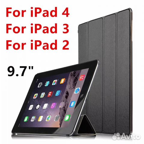 Чехол чёрный на iPad 2, 3, 4 (не мини)
