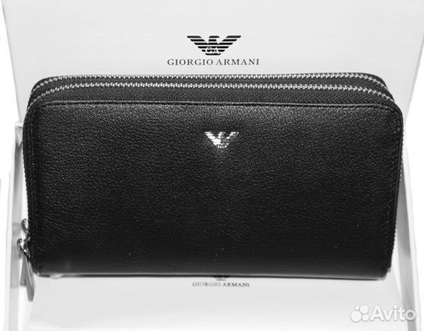 Мужской кожаный клатч G.A. new black 2Х