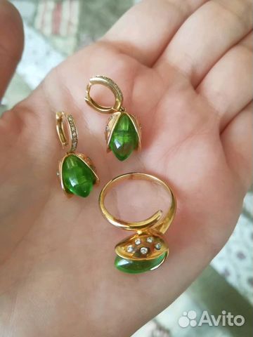 Кольцо и серьги Pistachio