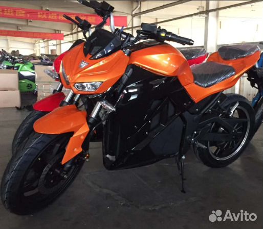 Электромотоцикл Z1000 оранж 5000W 140 кмч