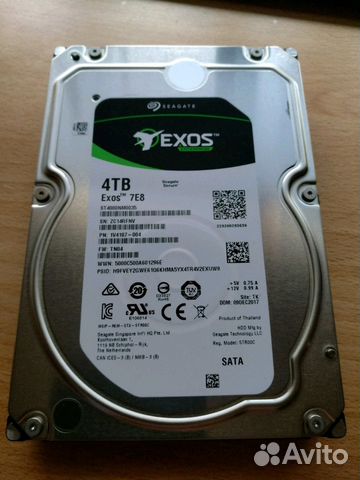 Продам новый диск Seagate Exos 7E8 SATA 4 TB