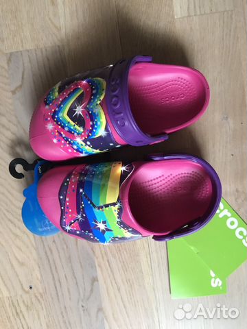 Crocs C10 Крокс 27р оригинал мигающие сабо
