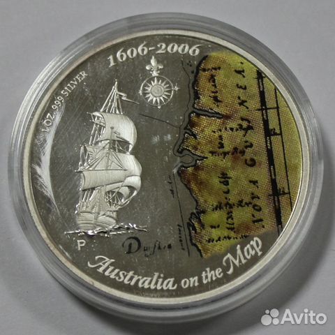 Монета. 1 доллар Австралия. Корабль