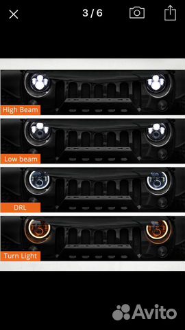 Светодиодные LED фары 7 дюймов для Нива, УАЗ Светодиодные LED фары 7 дюймов для Нива, УАЗ