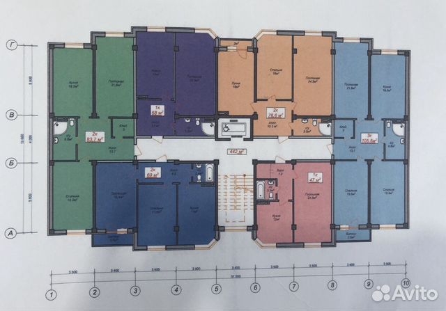 3-к квартира, 105 м², 2/10 эт.