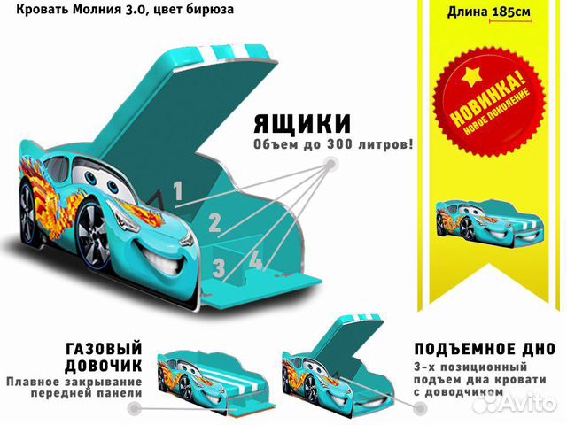 Детская Кровать машина