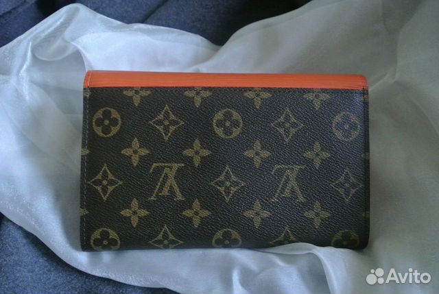 Кошелек женск. Louis Vuitton,конверс,коричн.-оранж