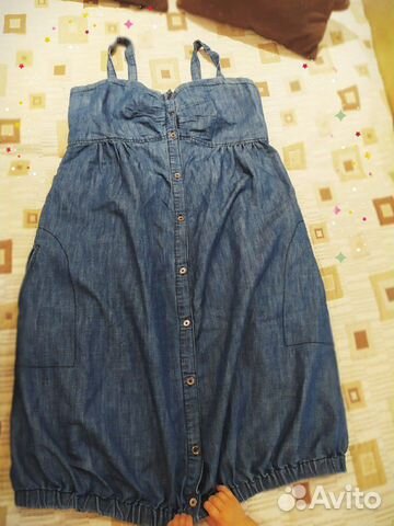 Джинсовый сарафан для беременных, 46-48