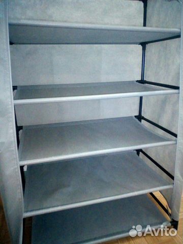 Обувница с чехлом закрытая 90х60х35 cм цвет серый