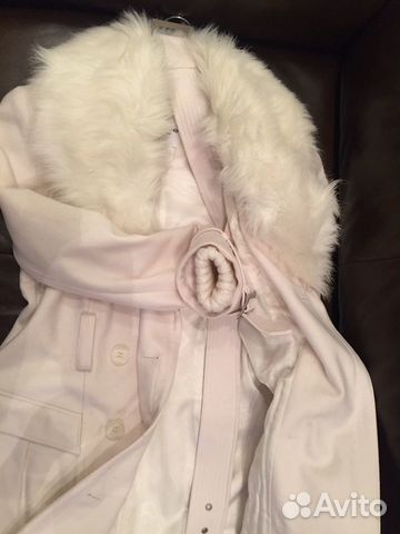 Белое п/шерстяное зимнее пальто bebe оригинал Белое п/шерстяное зимнее пальто bebe оригинал