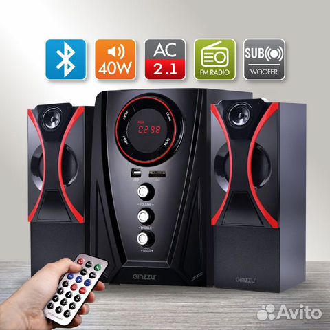Современный миницентр с bluetooth 2.1 Ginzzu NEW