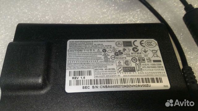 Блок питания SAMSUNG AD-4019SL AA-PA3NS40 19v 2,1А