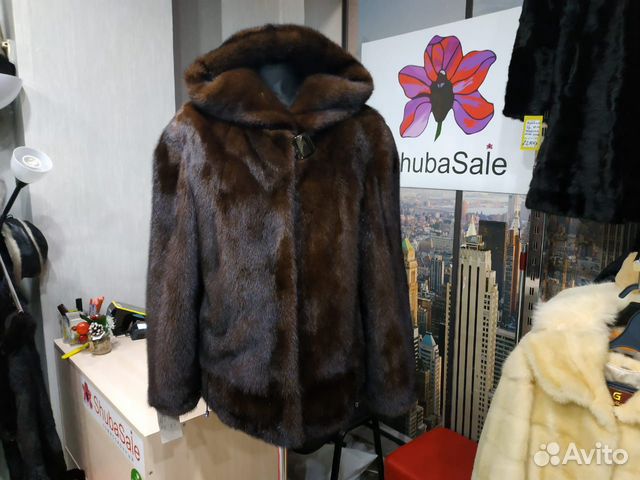 Норковая Шуба 46-50 с Капюшоном Куртка