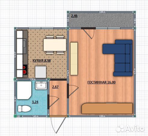 1-к квартира, 33 м², 4/10 эт. 1-к квартира, 33 м², 4/10 эт.