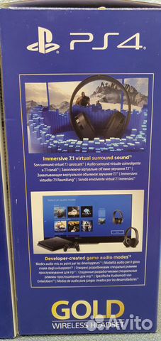 Новые Наушники беспроводные Sony Gold для PS4 Новые Наушники беспроводные Sony Gold для PS4