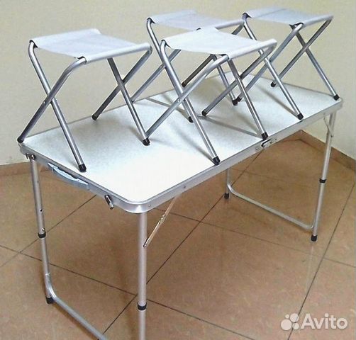 Стол туристический, складной + 4 стула Стол туристический, складной + 4 стула