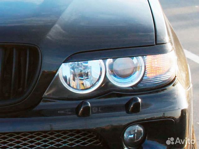 Накладки на передние фары реснички BMW X5 E53