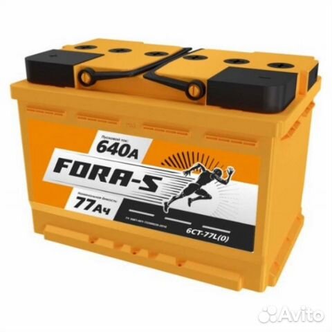 Аккумулятор 77Ач Fora-S 640A прямой полярности
