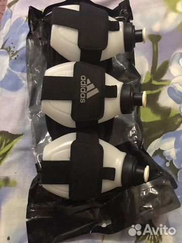 Сумка на пояс с 3 бутылками черно-белая adidas run Сумка на пояс с 3 бутылками черно-белая adidas run