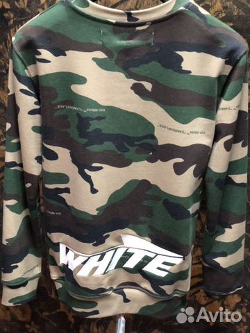 Off-White свитшот в камуфляжном стиле милитари Off-White свитшот в камуфляжном стиле милитари
