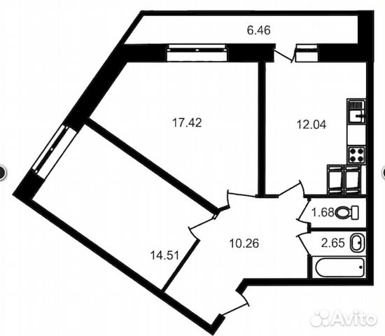 2-к квартира, 65 м², 20/23 эт.