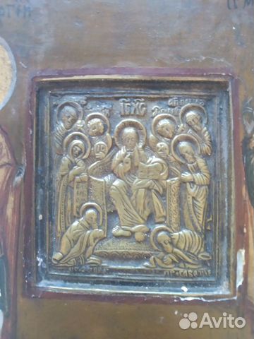 Икона. Георгий. Димитрий. Литьё. Врезка. Убрус