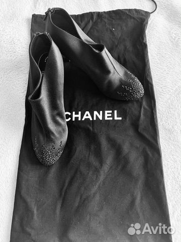 Ботильоны chanel / 38 / черные со стразами Ботильоны chanel / 38 / черные со стразами